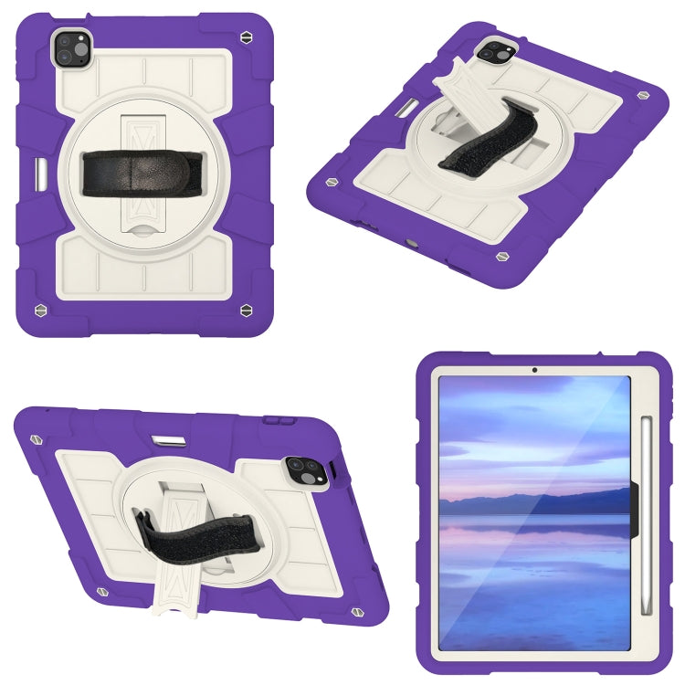 For iPad Air 11 2024 Silicone Hybrid PC Shockproof Tablet Case with Shoulder Strap(Catharanthus Roseus) - iPad Air 11 2024 Cases by PMC Jewellery | Online Shopping South Africa | PMC Jewellery | Buy Now Pay Later Mobicred