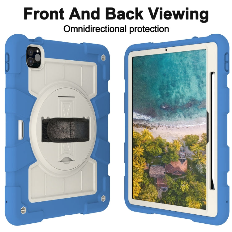 For iPad Pro 11 2024 Silicone Hybrid PC Shockproof Tablet Case with Shoulder Strap(Azure Blue) - iPad Pro 11 2024 Cases by PMC TechLife | Online Shopping South Africa | PMC TechLife | Buy Now Pay Later Mobicred