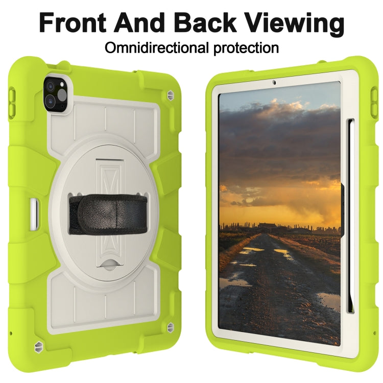 For iPad Pro 11 2024 Silicone Hybrid PC Shockproof Tablet Case with Shoulder Strap(Love Birds Green) - iPad Pro 11 2024 Cases by PMC Jewellery | Online Shopping South Africa | PMC Jewellery | Buy Now Pay Later Mobicred