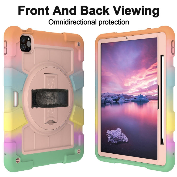 For iPad Pro 11 2024 Silicone Hybrid PC Shockproof Tablet Case with Shoulder Strap(Colorful Gold) - free shipping - PMC TechLife - Order now!