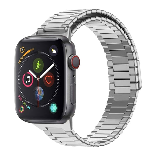 For Apple Watch Series 4 44mm Bamboo Magnetic Stainless Steel Metal Watch Strap(Silver) - Watch Bands by PMC Jewellery | Online Shopping South Africa | PMC Jewellery