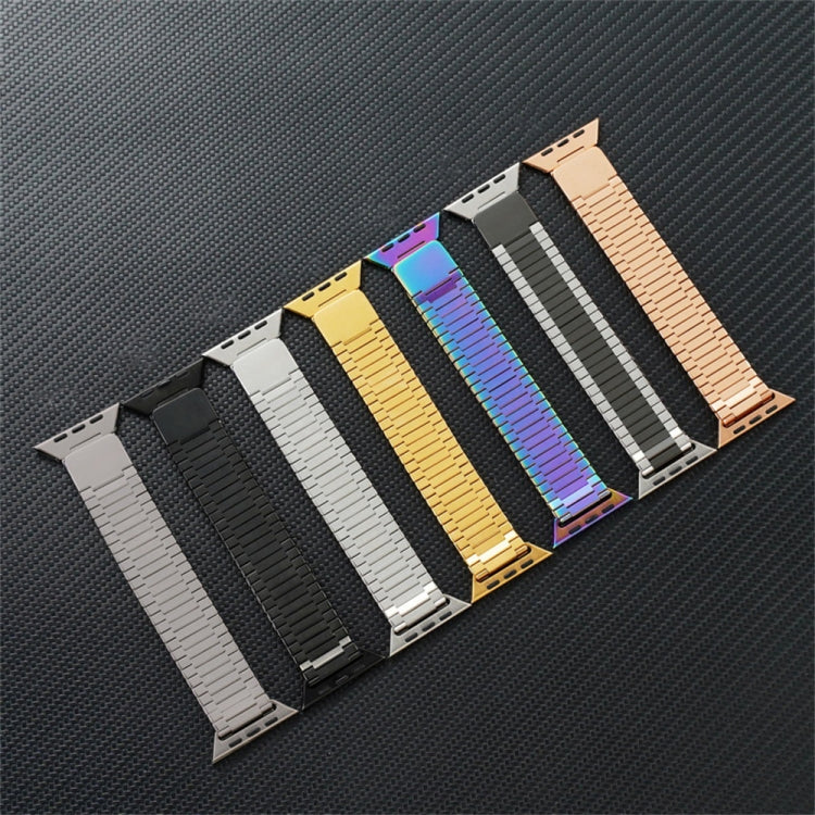 For Apple Watch SE 2023 44mm Bamboo Magnetic Stainless Steel Metal Watch Strap(Silver Black) - Watch Bands by PMC Jewellery | Online Shopping South Africa | PMC Jewellery