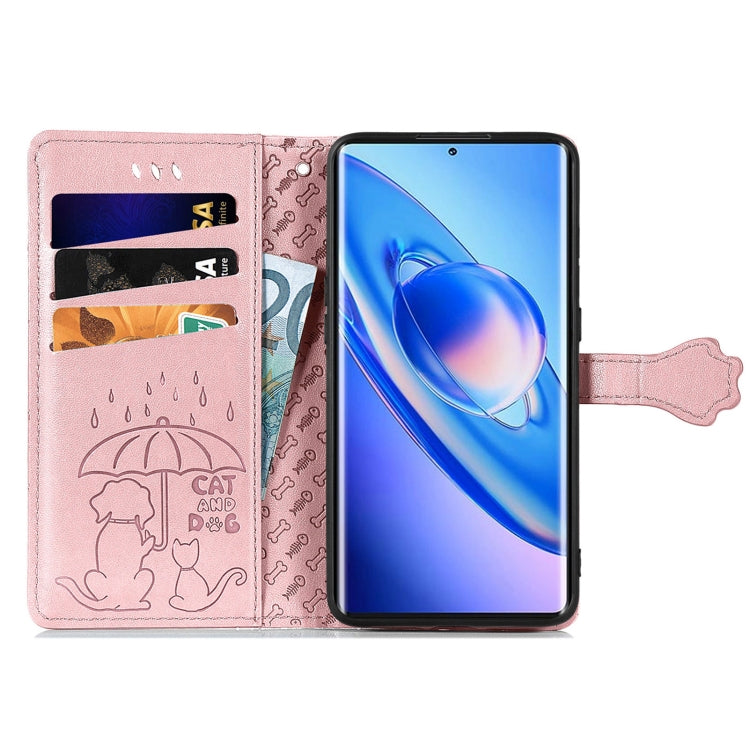 For Blackview A200 Pro Cat and Dog Embossed Leather Phone Case(Rose Gold) - More Brand by PMC TechLife | Online Shopping South Africa | PMC TechLife