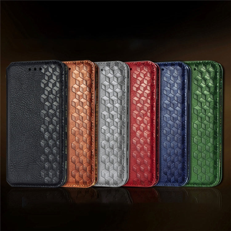 For Blackview A96 Cubic Grid Pressed Magnetic Leather Phone Case(Red) - More Brand by PMC TechLife | Online Shopping South Africa | PMC TechLife | Buy Now Pay Later Mobicred