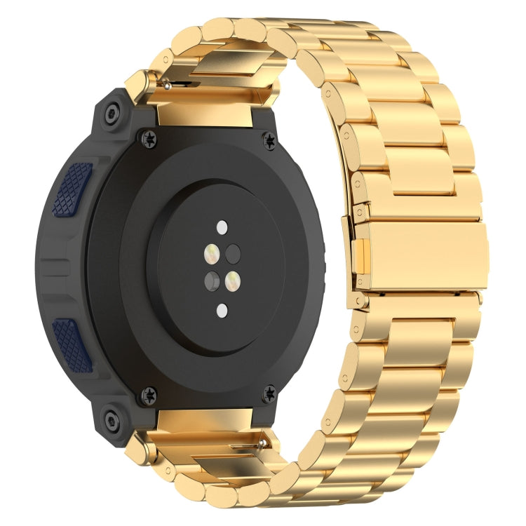 For Amazfit Active Edge A2212 Three Beads Stainless Steel Watch Band(Gold) - free shipping - PMC TechLife - Order now!