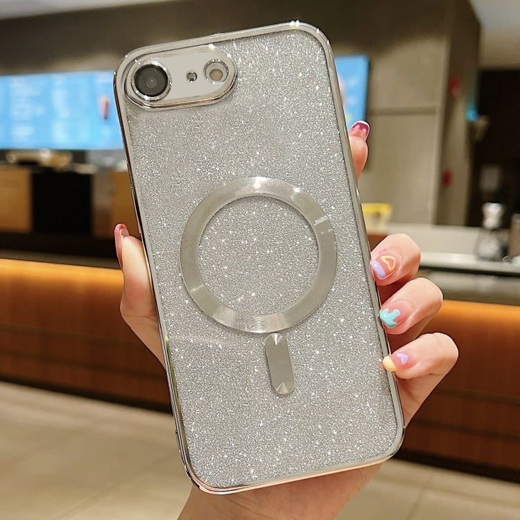 For iPhone SE 2022 / 7 / 8 MagSafe Glitter Electroplating TPU Phone Case(Silver) - iPhone SE 2022 / 2020 / 8 / 7 Cases by PMC TechLife | Online Shopping South Africa | PMC TechLife