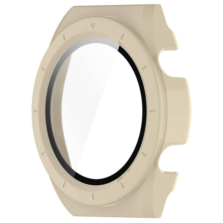 For Xiaomi Watch H1 PC + Tempered Film Integrated Watch Protective Case(Beige) - Watch Cases by PMC TechLife | Online Shopping South Africa | PMC TechLife | Buy Now Pay Later Mobicred