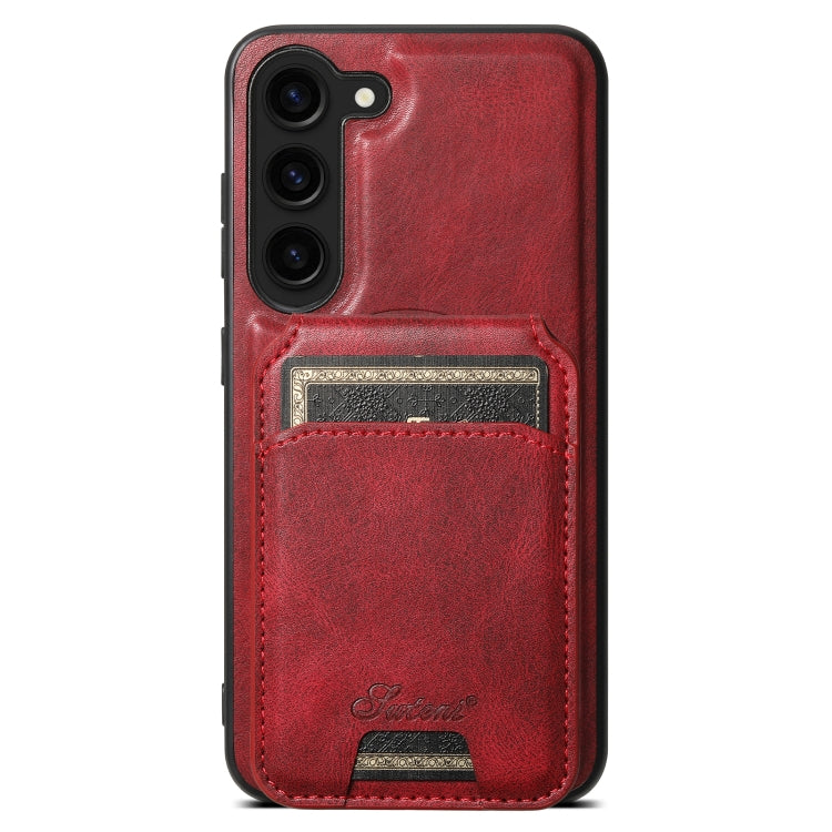 For Samsung Galaxy S24+ 5G Suteni H15 MagSafe Oil Eax Leather Detachable Wallet Back Phone Case(Red) - Galaxy S24+ 5G Cases by Suteni | Online Shopping South Africa | PMC Jewellery