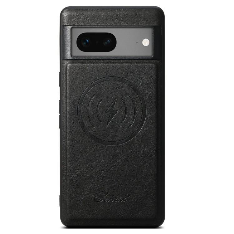For Google Pixel 7 Suteni H15 Oil Eax Leather Detachable Wallet Back Phone Case(Black) - free shipping - PMC Jewellery - Order now!