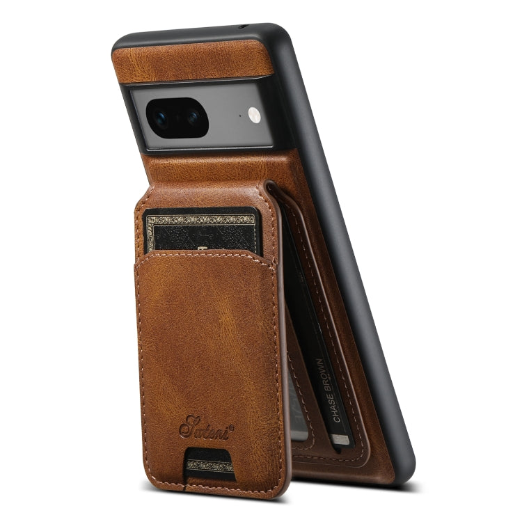 For Google Pixel 7 Suteni H15 Oil Eax Leather Detachable Wallet Back Phone Case(Khaki) - Google Cases by Suteni | Online Shopping South Africa | PMC Jewellery | Buy Now Pay Later Mobicred