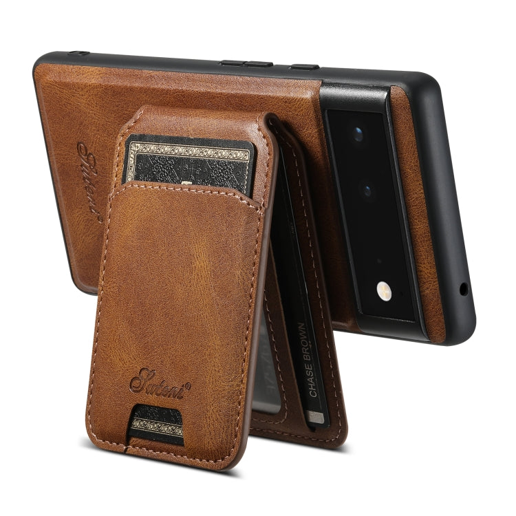 For Google Pixel 6 Pro Suteni H15 Oil Eax Leather Detachable Wallet Back Phone Case(Brown) - free shipping - PMC Jewellery - Order now!