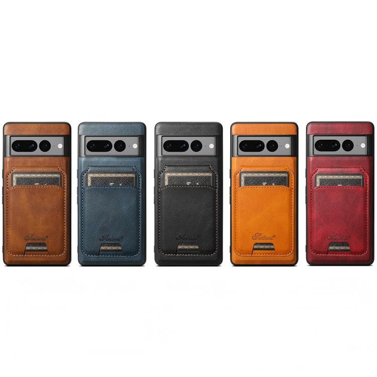 For Google Pixel 6a Suteni H15 Oil Eax Leather Detachable Wallet Back Phone Case(Red) - Google Cases by Suteni | Online Shopping South Africa | PMC Jewellery | Buy Now Pay Later Mobicred