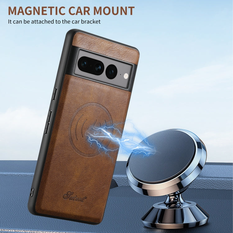 For Google Pixel 7 Suteni H15 Oil Eax Leather Detachable Wallet Back Phone Case(Khaki) - free shipping - PMC Jewellery - Order now!