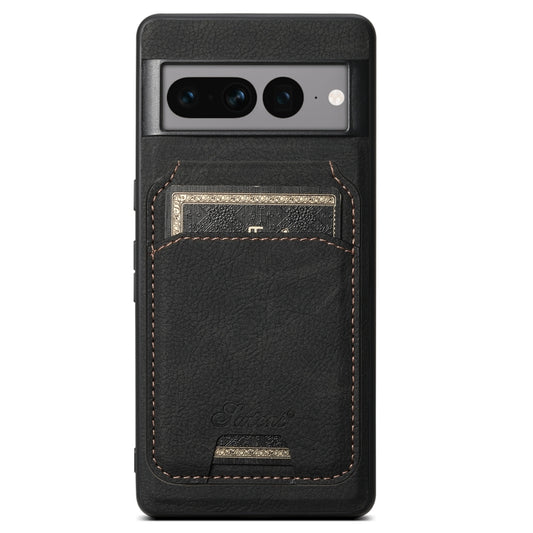 For Google Pixel 8 Suteni H16 Litchi Texture Leather Detachable Wallet Back Phone Case(Black) - Google Cases by Suteni | Online Shopping South Africa | PMC Jewellery | Buy Now Pay Later Mobicred