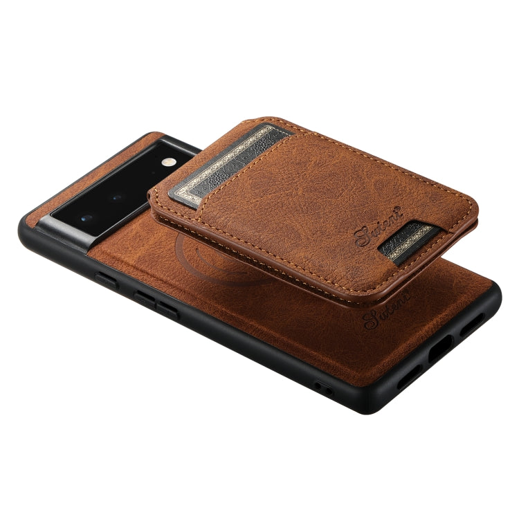 For Google Pixel 6a Suteni H16 Litchi Texture Leather Detachable Wallet Back Phone Case(Blue) - Google Cases by Suteni | Online Shopping South Africa | PMC TechLife | Buy Now Pay Later Mobicred