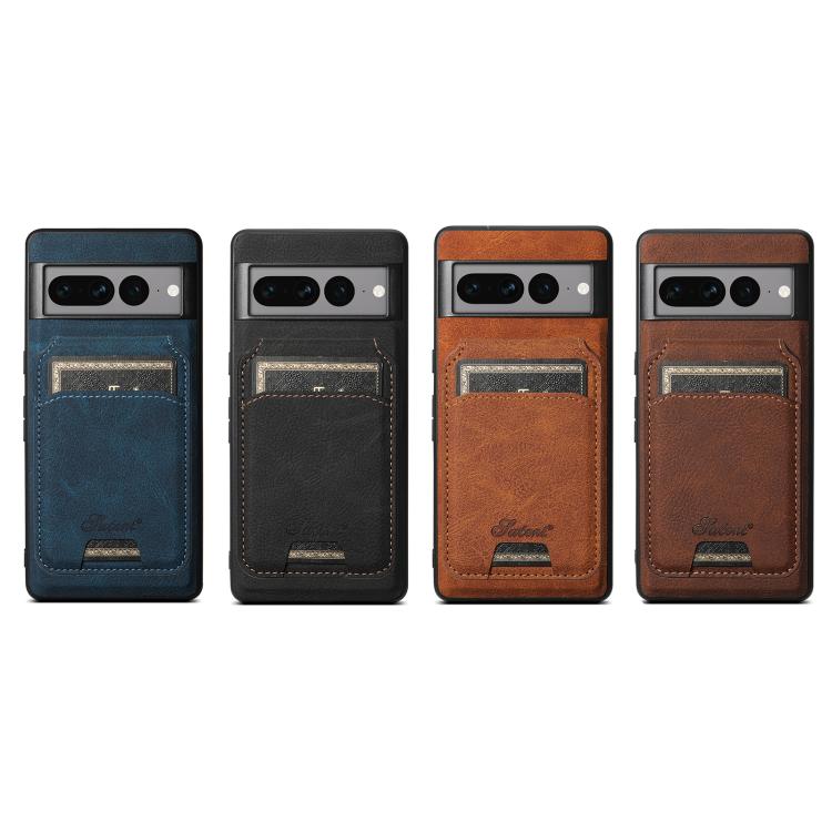 For Google Pixel 6 Suteni H16 Litchi Texture Leather Detachable Wallet Back Phone Case(Blue) - Google Cases by Suteni | Online Shopping South Africa | PMC TechLife | Buy Now Pay Later Mobicred