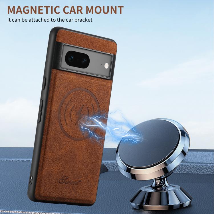 For Google Pixel 8 Pro Suteni H16 Litchi Texture Leather Detachable Wallet Back Phone Case(Brown) - Google Cases by Suteni | Online Shopping South Africa | PMC TechLife | Buy Now Pay Later Mobicred
