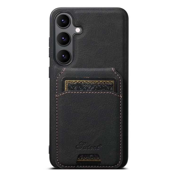 For Samsung Galaxy S25+ 5G Suteni H16 Litchi Texture Leather Detachable Wallet Back Phone Case(Black) - Galaxy S25+ 5G Cases by Suteni | Online Shopping South Africa | PMC Jewellery | Buy Now Pay Later Mobicred