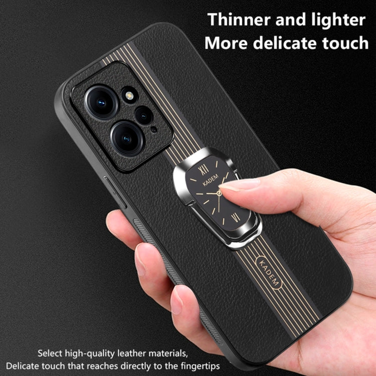 For Xiaomi Redmi Note 12 4G Magnetic Litchi Leather Back Phone Case with Holder(Black) - Xiaomi Cases by PMC TechLife | Online Shopping South Africa | PMC TechLife | Buy Now Pay Later Mobicred