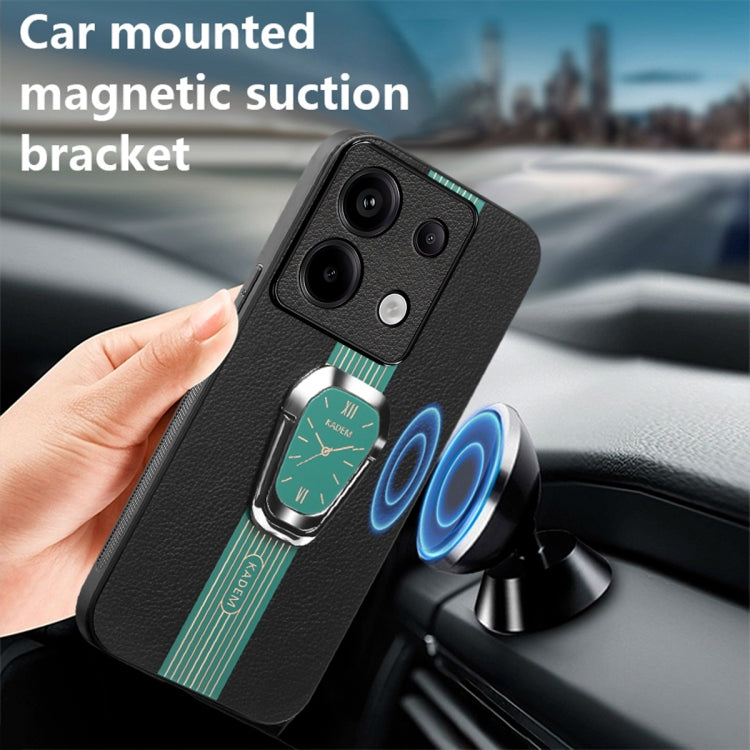 For Xiaomi Redmi Note 13 / 13 Pro Magnetic Litchi Leather Back Phone Case with Holder(Green) - Note 13 Pro Cases by PMC Jewellery | Online Shopping South Africa | PMC Jewellery | Buy Now Pay Later Mobicred