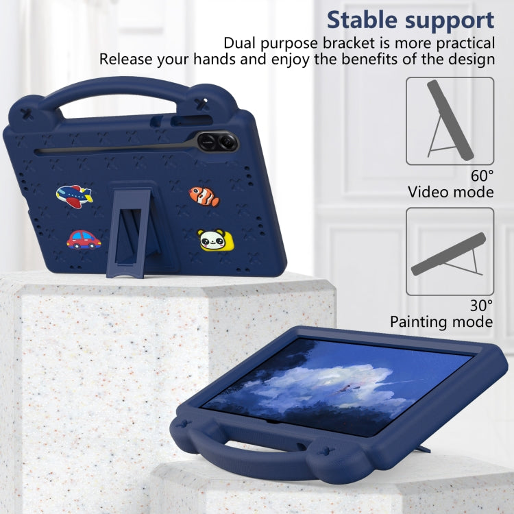 For Honor Pad X9 / X9 2024 Handle Kickstand Children EVA Shockproof Tablet Case(Navy Blue) - Honor by PMC TechLife | Online Shopping South Africa | PMC TechLife | Buy Now Pay Later Mobicred