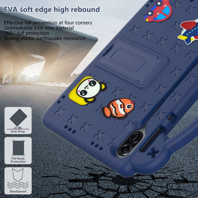 For Honor Pad X9 / X9 2024 Handle Kickstand Children EVA Shockproof Tablet Case(Navy Blue) - Honor by PMC TechLife | Online Shopping South Africa | PMC TechLife | Buy Now Pay Later Mobicred