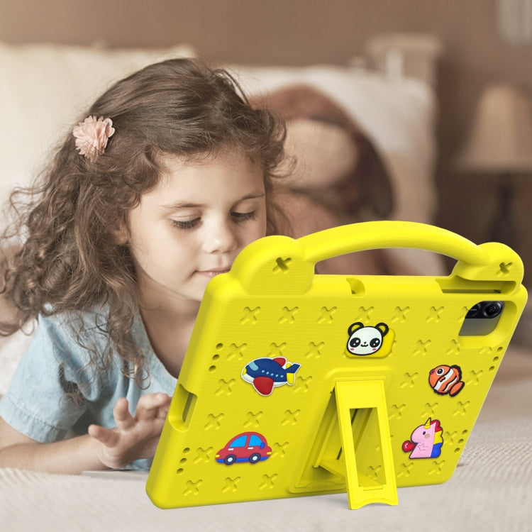 For Honor Pad X8a Handle Kickstand Children EVA Shockproof Tablet Case(Yellow) - Honor by PMC TechLife | Online Shopping South Africa | PMC TechLife | Buy Now Pay Later Mobicred
