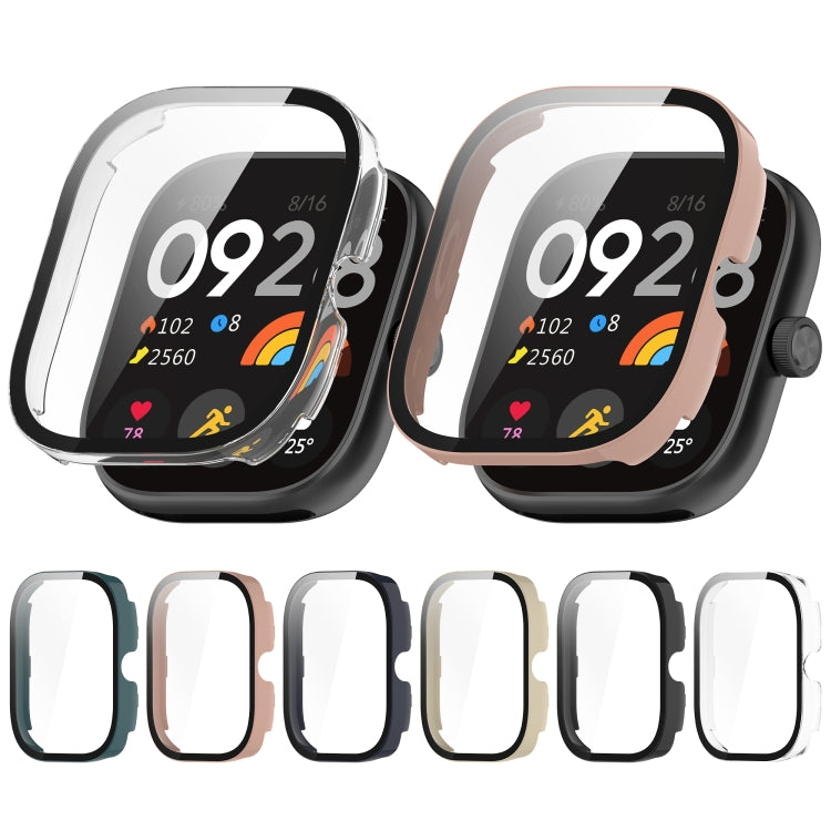 For Redmi Watch 4 PC + Tempered Film Integrated Watch Case(Black) - Watch Cases by PMC Jewellery | Online Shopping South Africa | PMC Jewellery | Buy Now Pay Later Mobicred