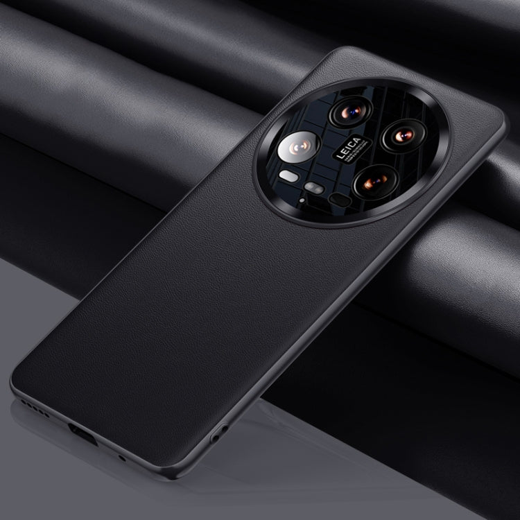 For Xiaomi 14 Ultra Plain-leather All-inclusive Shockproof Phone Case(Black) - free shipping - PMC TechLife - Order now!