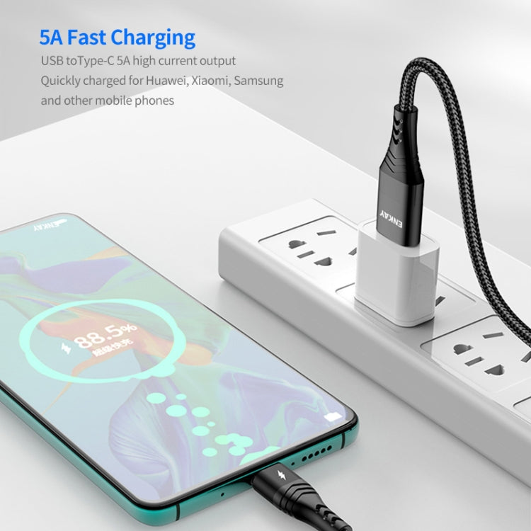 ENKAY 6-in-1 5A USB / Type-C to Type-C / 8 Pin / Micro USB Multifunction Fast Charging Cable, Cable Length:2m(Black) - Multifunction Cable by ENKAY | Online Shopping South Africa | PMC Jewellery | Buy Now Pay Later Mobicred