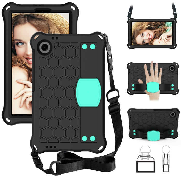 For Blackview Tab 60 8.7 2023 Honeycomb EVA Hybrid PC Tablet Case with Strap(Black+Aqua) - Others by PMC Jewellery | Online Shopping South Africa | PMC Jewellery