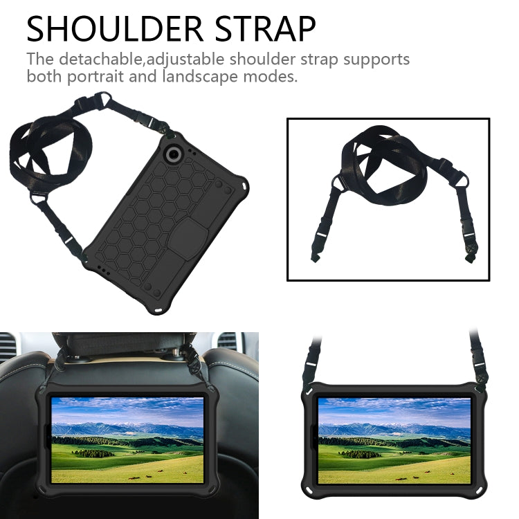 For Alcatel Joy Tab2 2020 / 3T 8.0 Honeycomb EVA Hybrid PC Tablet Case with Strap(Black+Black) - Others by PMC TechLife | Online Shopping South Africa | PMC TechLife | Buy Now Pay Later Mobicred