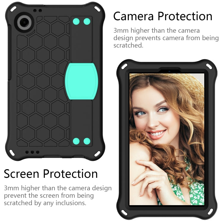 For Alcatel Joy Tab2 2020 / 3T 8.0 Honeycomb EVA Hybrid PC Tablet Case with Strap(Black+Aqua) - Others by PMC TechLife | Online Shopping South Africa | PMC TechLife | Buy Now Pay Later Mobicred