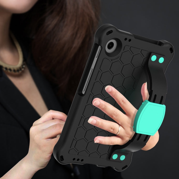 For Alcatel Joy Tab2 2020 / 3T 8.0 Honeycomb EVA Hybrid PC Tablet Case with Strap(Black+Aqua) - Others by PMC TechLife | Online Shopping South Africa | PMC TechLife | Buy Now Pay Later Mobicred