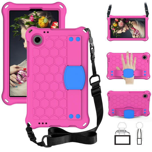 For Alcatel Joy Tab2 2020 / 3T 8.0 Honeycomb EVA Hybrid PC Tablet Case with Strap(Rose Red+Blue) - Others by PMC Jewellery | Online Shopping South Africa | PMC Jewellery | Buy Now Pay Later Mobicred