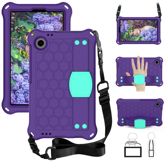 For Alcatel Joy Tab2 2020 / 3T 8.0 Honeycomb EVA Hybrid PC Tablet Case with Strap(Purple+Aqua) - Others by PMC Jewellery | Online Shopping South Africa | PMC Jewellery | Buy Now Pay Later Mobicred