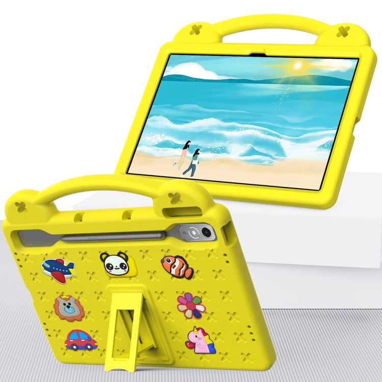For  Lenovo Tab  P12 / Xiaoxin Pad Pro 12.7 Handle Kickstand Children EVA Shockproof Tablet Case(Yellow) - free shipping - PMC TechLife - Order now!