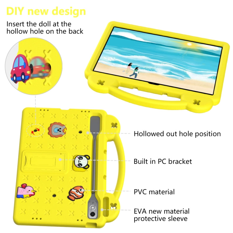For  Lenovo Tab  P12 / Xiaoxin Pad Pro 12.7 Handle Kickstand Children EVA Shockproof Tablet Case(Yellow) - free shipping - PMC TechLife - Order now!