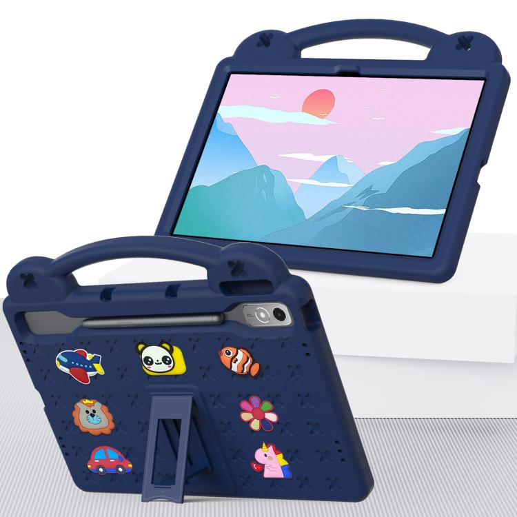 For  Lenovo Xiaoxin Pad Pro 12.7 2025 Handle Kickstand Children EVA Shockproof Tablet Case(Navy Blue) - Lenovo by PMC TechLife | Online Shopping South Africa | PMC TechLife | Buy Now Pay Later Mobicred