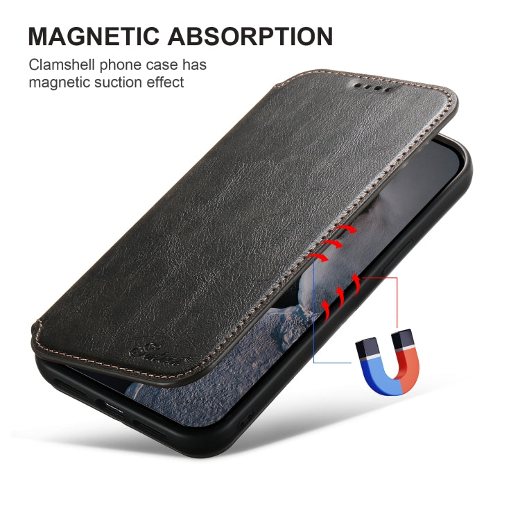 For iPhone 16 Pro Suteni J05 Leather Magnetic MagSafe Phone Case(Black) - iPhone 16 Pro Cases by Suteni | Online Shopping South Africa | PMC Jewellery | Buy Now Pay Later Mobicred