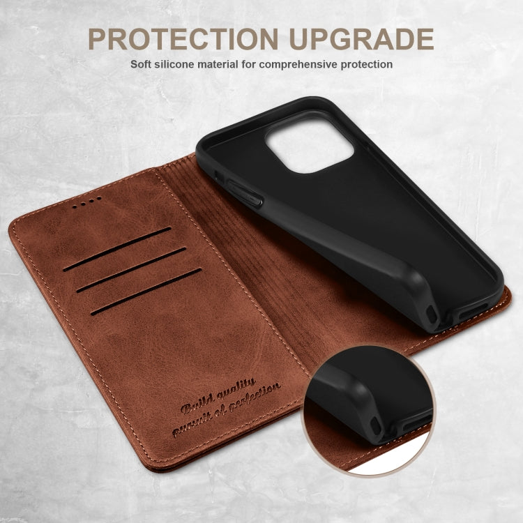 For iPhone 16 Pro Max Suteni Calf Texture Horizontal Flip Leather Phone Case(Brown) - iPhone 16 Pro Max Cases by Suteni | Online Shopping South Africa | PMC Jewellery | Buy Now Pay Later Mobicred