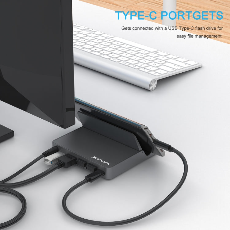 WAVLINK WL-UHP3D01 Portable Type-C Cell Phone Docking Station Multi-Port USB HUB Adapter(EU Plug) - free shipping - PMC Jewellery - Order now!