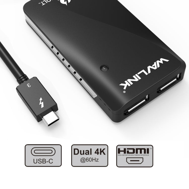 WAVLINK WL-UTA01H Type-C Thunderbolt 3 to Dual HDMI Multi-Screen Extender Splitter Adapter - Converter by WAVLINK | Online Shopping South Africa | PMC Jewellery | Buy Now Pay Later Mobicred