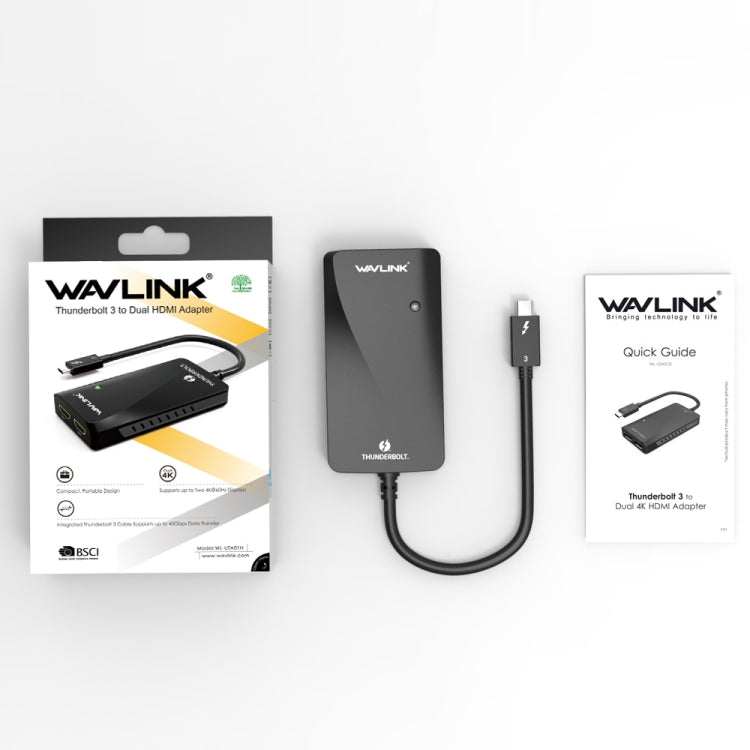 WAVLINK WL-UTA01H Type-C Thunderbolt 3 to Dual HDMI Multi-Screen Extender Splitter Adapter - Converter by WAVLINK | Online Shopping South Africa | PMC Jewellery | Buy Now Pay Later Mobicred