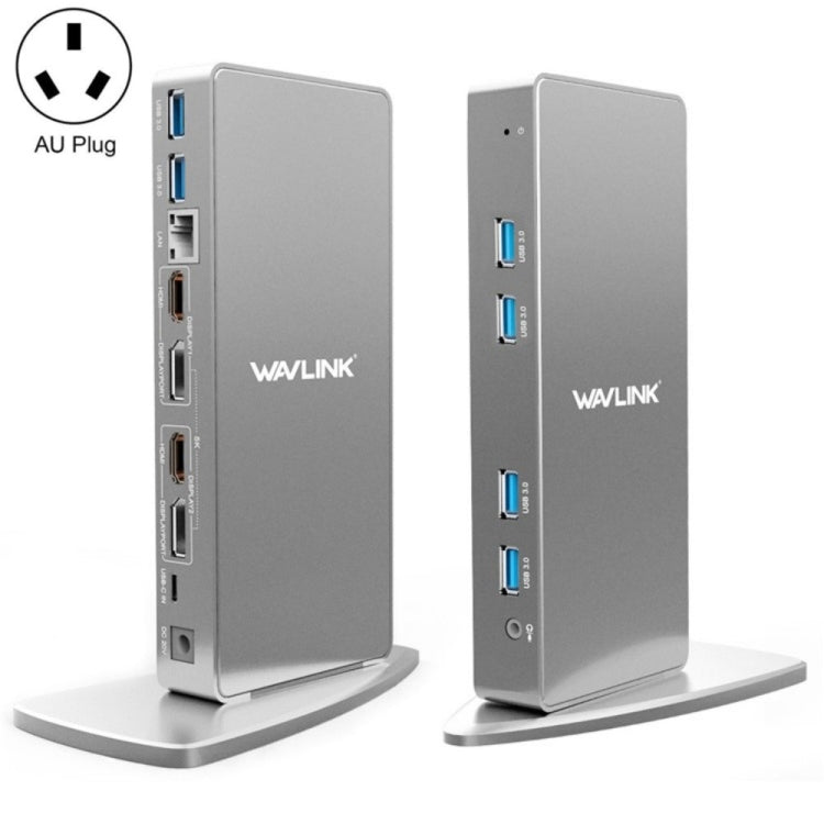 WAVLINK WL-UG69DK7 Laptops Type-C Universal Desktop Docking Station Aluminum Alloy HUB Adapter(AU Plug) - free shipping - PMC TechLife - Order now!
