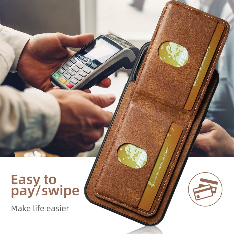 For iPhone 16 Suteni H03 Oil Wax Leather Wallet Stand Back Phone Case(Brown) - iPhone 16 Cases by Suteni | Online Shopping South Africa | PMC Jewellery | Buy Now Pay Later Mobicred