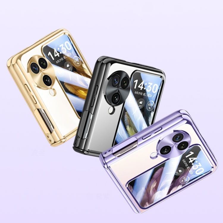 For OPPO Find N3 Flip Electroplated Case-film Integral Hinge Shockproof Phone Case(Black) - Find N3 Flip Cases by PMC TechLife | Online Shopping South Africa | PMC TechLife