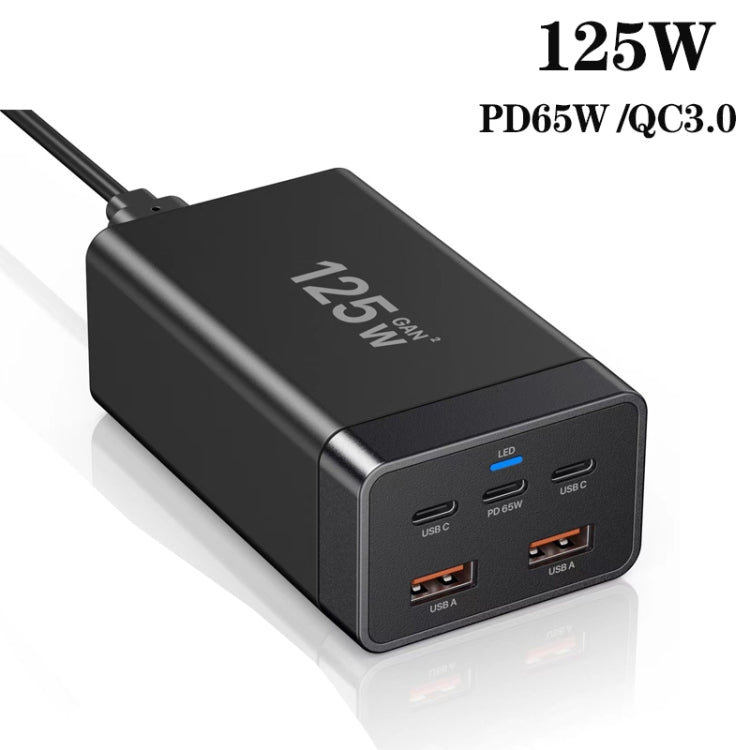 GAN 125W PD65W Dual Type-C + QC3.0 USB Multi Compatible Notebook Adapter AU Plug - Cable & Adapter by PMC Jewellery | Online Shopping South Africa | PMC Jewellery | Buy Now Pay Later Mobicred