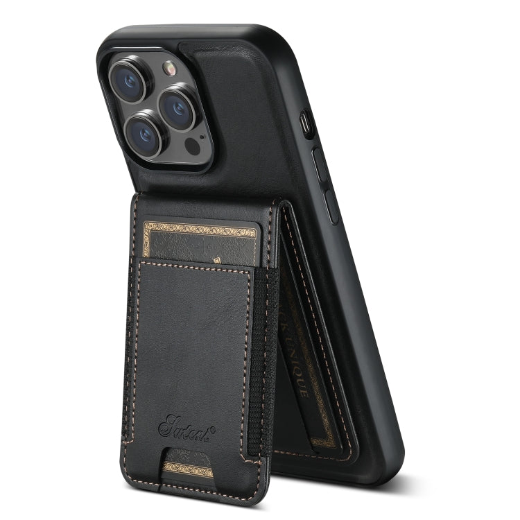 For iPhone 13 Pro Max Suteni H17 Oil Eax Leather MagSafe Detachable Wallet Phone Case(Black) - iPhone 13 Pro Max Cases by Suteni | Online Shopping South Africa | PMC Jewellery | Buy Now Pay Later Mobicred