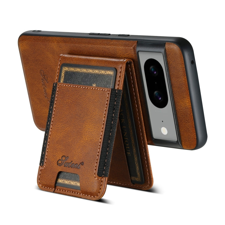 For Google Pixel 7a Suteni H17 Oil Eax Leather Detachable Wallet Phone Case(Brown) - Google Cases by Suteni | Online Shopping South Africa | PMC Jewellery | Buy Now Pay Later Mobicred